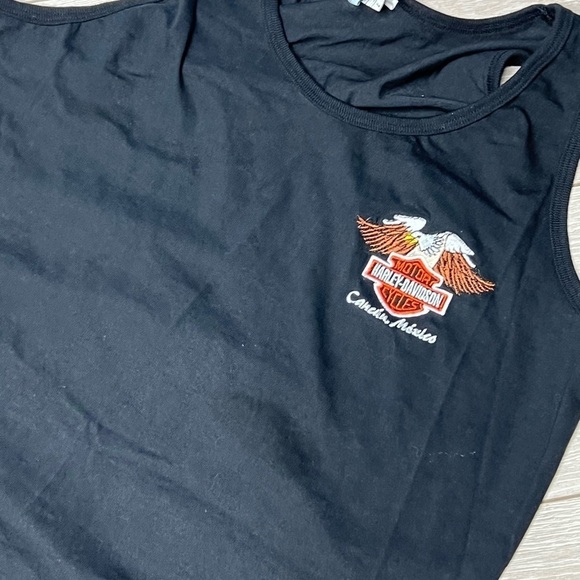 Black Harley Davidson Motorcycles Logo Graphic Tank Top - Picture 3 of 5